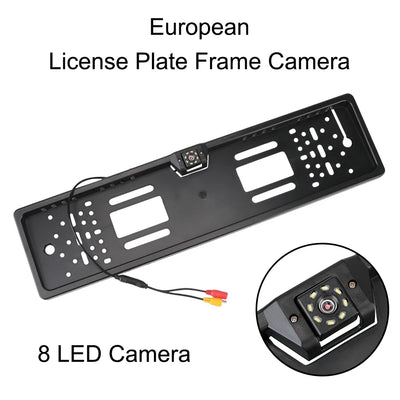 12V Car Rear View Camera 4 And 8 LED License Plate Holder Parking Sensor - stepyours.com