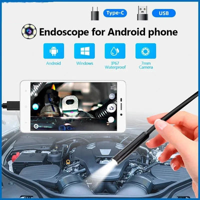 USB Type - C Flexible Endoscope Camera - 7mm Lens With 6 LEDs For Android OTG - stepyours.com