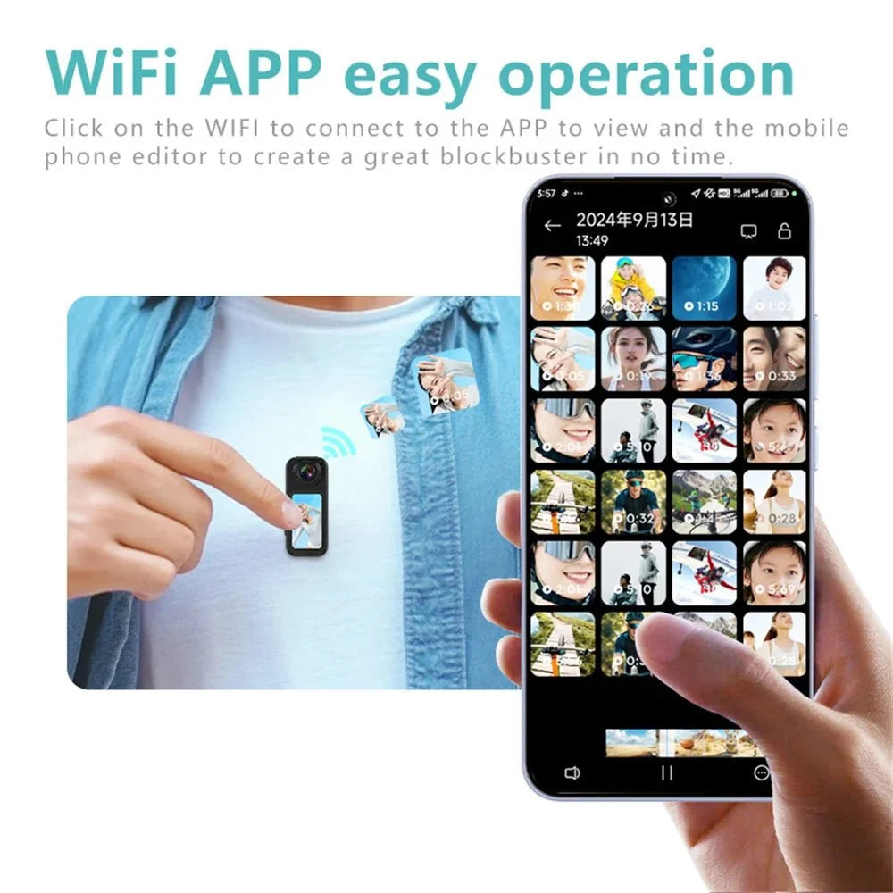 Amorus Mini 2.7K Action Camera Pocket Sized Adventure Recorder - stepyours.com