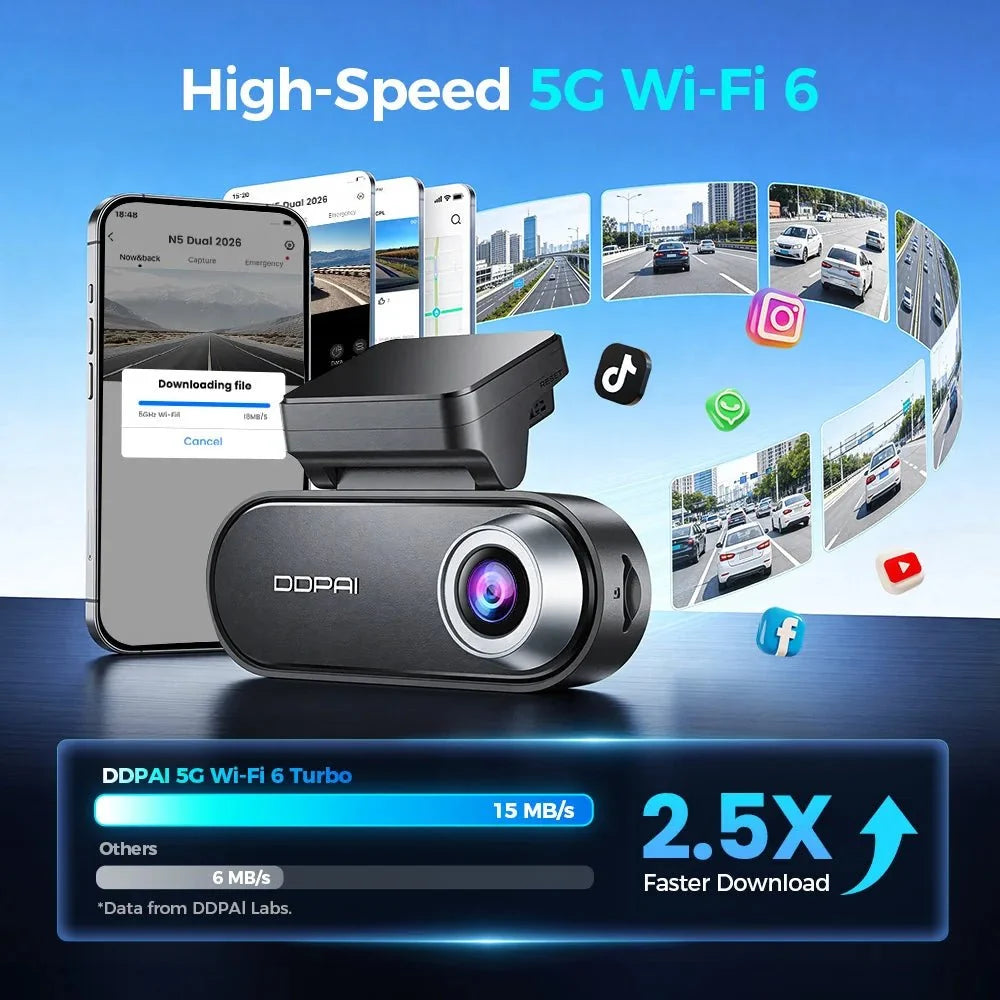 DDPAI N5 Dual 4K HDR Dash Cam Front And Rear AI Night Vision WiFi 6 GPS ADAS - stepyours.com