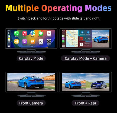 4K Dash Cam CarPlay Android Auto 350 Degree Rotating Lens GPS Bluetooth 7 Inch - stepyours.com