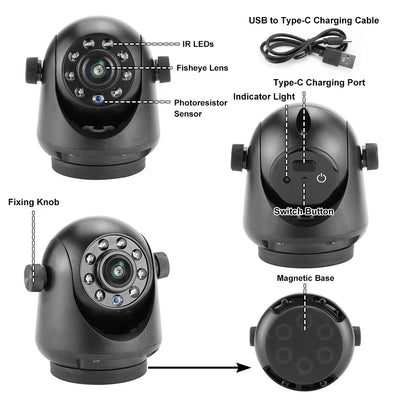 GreenYi 5G WiFi Magnetic Hitch Rear View Camera Night Vision Trailer RV - stepyours.com