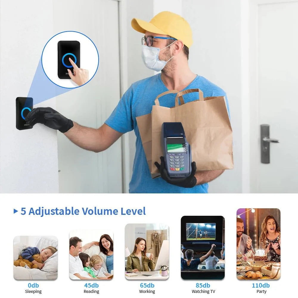 Meian Smart Wireless Doorbell IP65 Waterproof 60 Songs - stepyours.com
