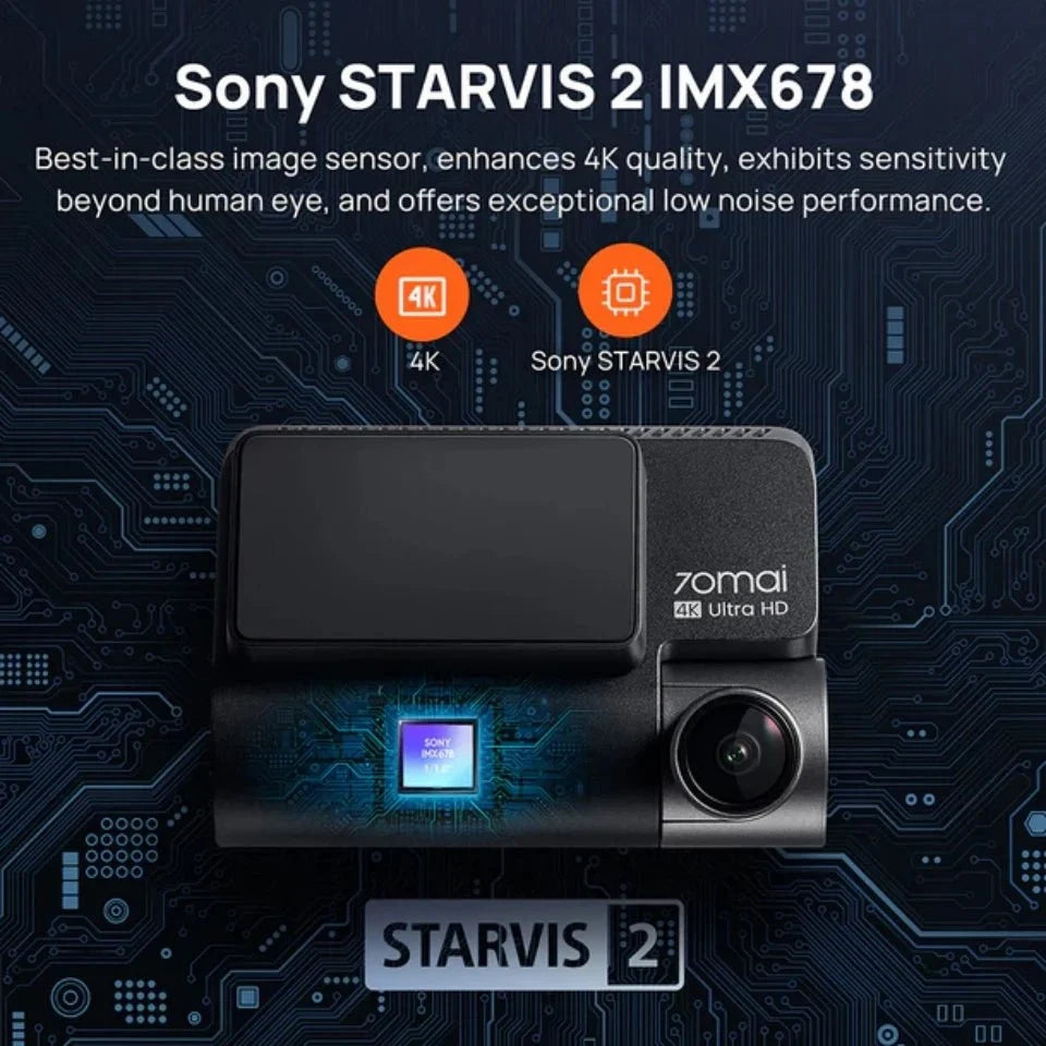 70mai Ultra HD 4K Dash Cam A810 A810S With Built In GPS ADAS 150 Degree FOV - stepyours.com