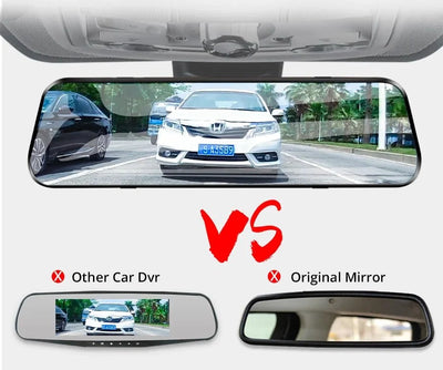 10 Inch 1080P Night Vision Car Dash Cam With Touch Screen And Rear View Mirror - stepyours.com