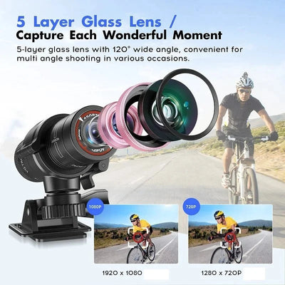 Mini Sport DV Action Camera Helmet Waterproof 1080P Camcorder For Bike - stepyours.com