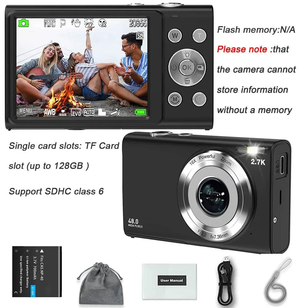 4K Autofocus Vlogging Camera 42MP With Two Point Eight Inch Screen Camcorder - stepyours.com