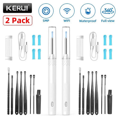 KERUI Ear Wax Removal Cleaner With 5MP HD Camera - See Ear Canal Add Hooks - stepyours.com