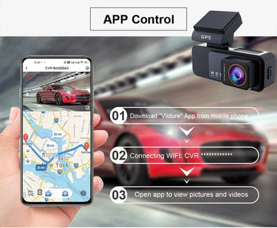 Acceo 4K Dash Cam With GPS WiFi Dual Lens Night Vision Front Rear - stepyours.com