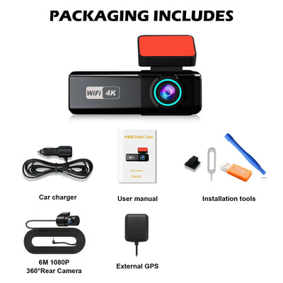 Aprilboy 4K Dash Cam With Front And Rear Cameras Night Vision Parking Monitor - stepyours.com