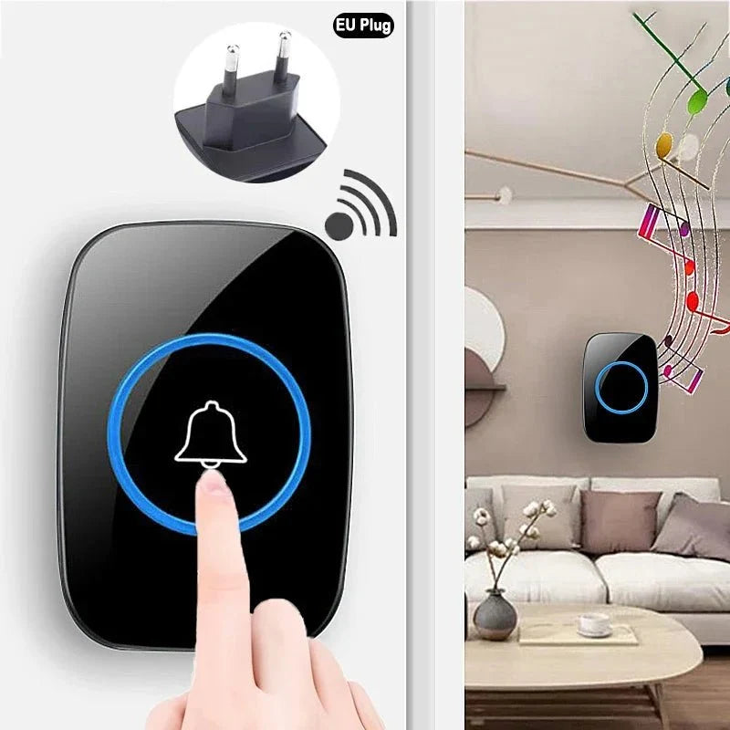 EU Plug Wireless Doorbell 300M Range Waterproof 433MHz - stepyours.com