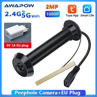 Awapow Tuya Smart WiFi Doorbell Peephole 1080P Night Vision - stepyours.com