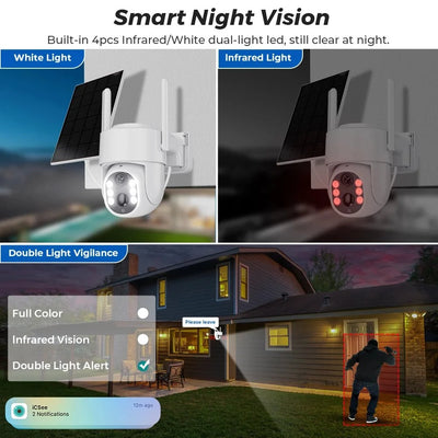 Abuntu 5MP Solar Outdoor Camera - Wireless WiFi with 7800mAh Battery Hooks - stepyours.com