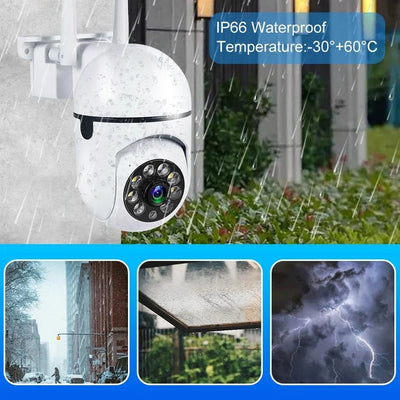 8MP WiFi Outdoor PTZ Security Camera 4X Zoom AI Human Tracking Two Way Audio - stepyours.com