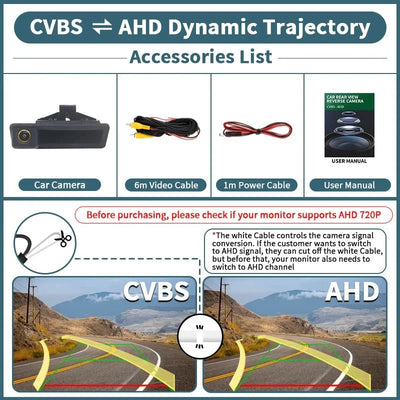 AHD 1080P 170 Rear View Camera Trunk Handle For BMW 3 5 Series X5 X6 Waterproof - stepyours.com
