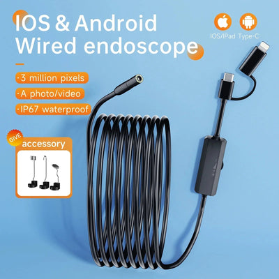 5.5 To 8mm Endoscope For Android And iPhone Real Time Boroscope Tight Spaces - stepyours.com