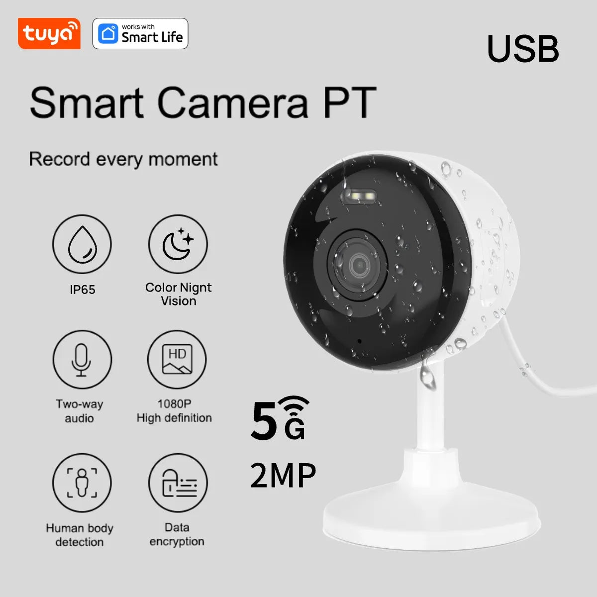 Tuya Smart 1080p WiFi Security Camera With 2 Way Audio And Motion Tracking by stepyours.com