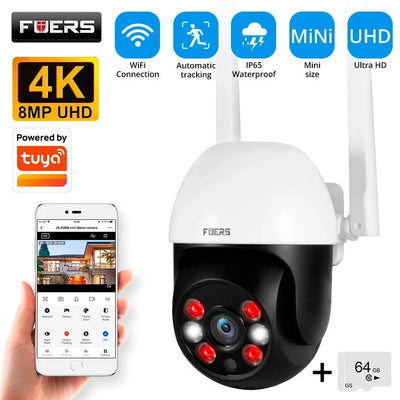 Fuers 8MP 4K Outdoor Security Camera AI Tracking Tuya Smart - stepyours.com