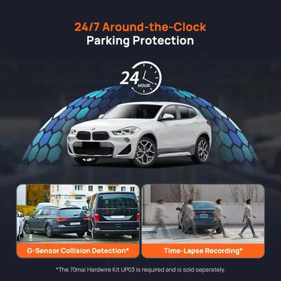 70mai Dash Cam 4K A800SE Dual Channel 24H Parking HDR WiFi 6 Voice Control - stepyours.com