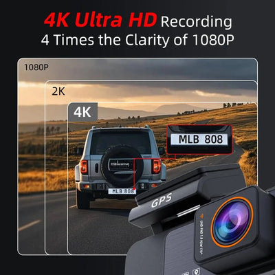 Acceo 4K Dash Cam With GPS WiFi Dual Lens Night Vision Front Rear - stepyours.com