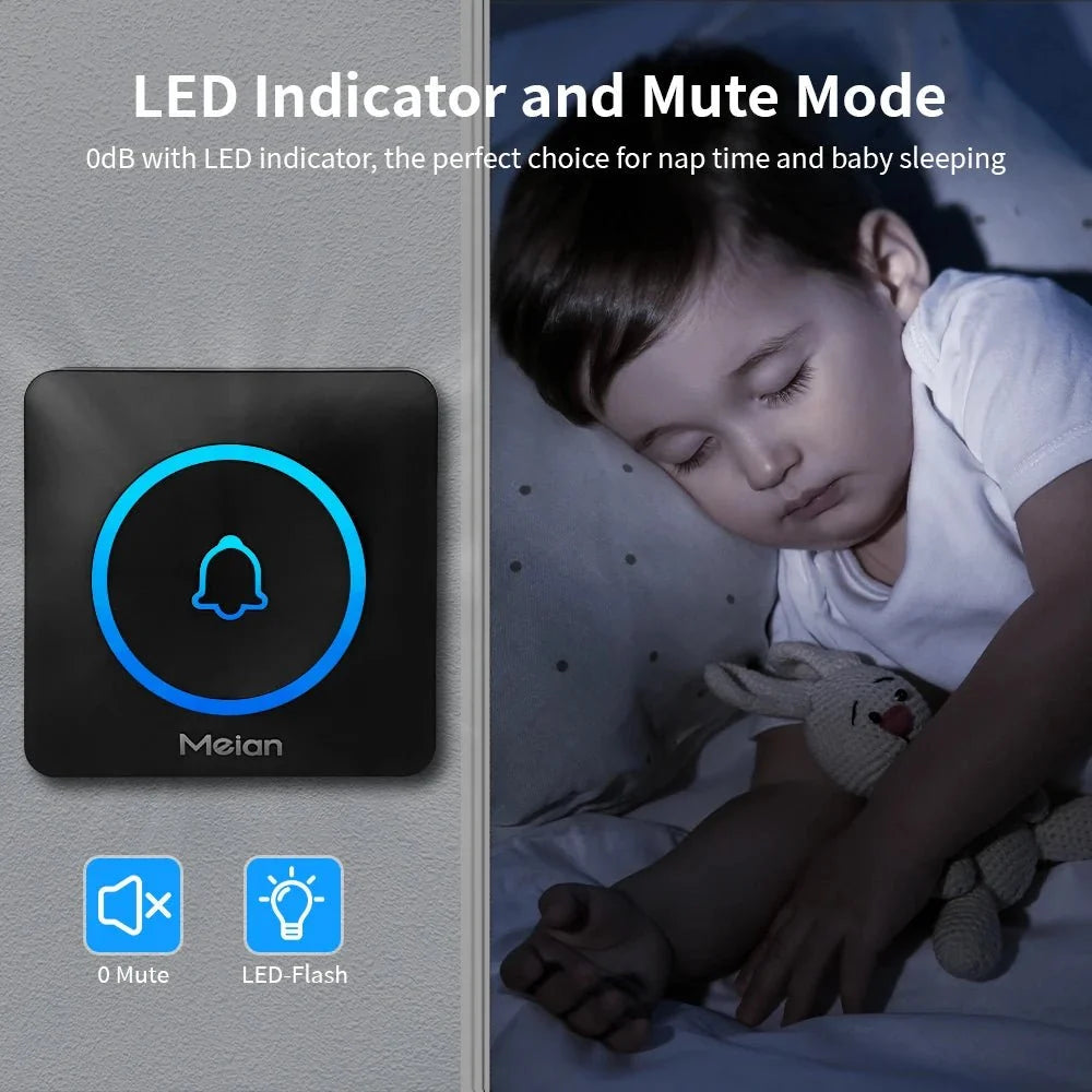 Meian Smart Wireless Doorbell IP65 Waterproof 60 Songs - stepyours.com