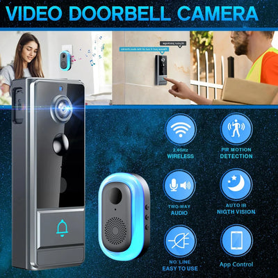 Wireless 960P HD Smart Doorbell With 3600mAh Battery Alerts - stepyours.com