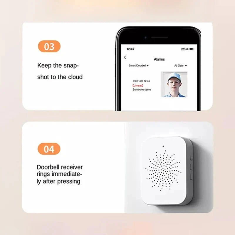 Tuya WiFi Video Doorbell Rechargeable Battery Two Way Audio - stepyours.com