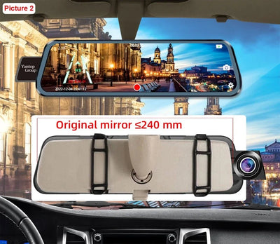 ACCEO Car DVR 10 Inch Rear View Mirror Dash Cam With WiFi 2K Front 1080P Rear - stepyours.com