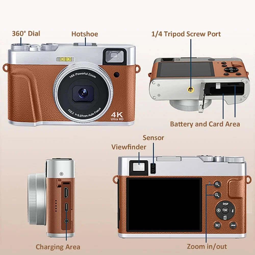 MELCAM DC202 4K Vlogging Camera With Auto Focus And Anti Shake 48MP - stepyours.com