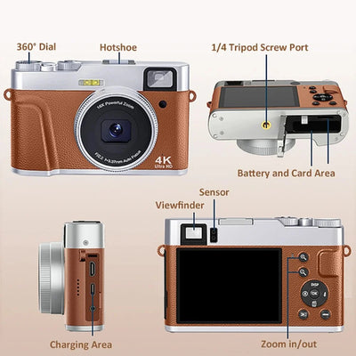 MELCAM DC202 4K Vlogging Camera With Auto Focus And Anti Shake 48MP - stepyours.com
