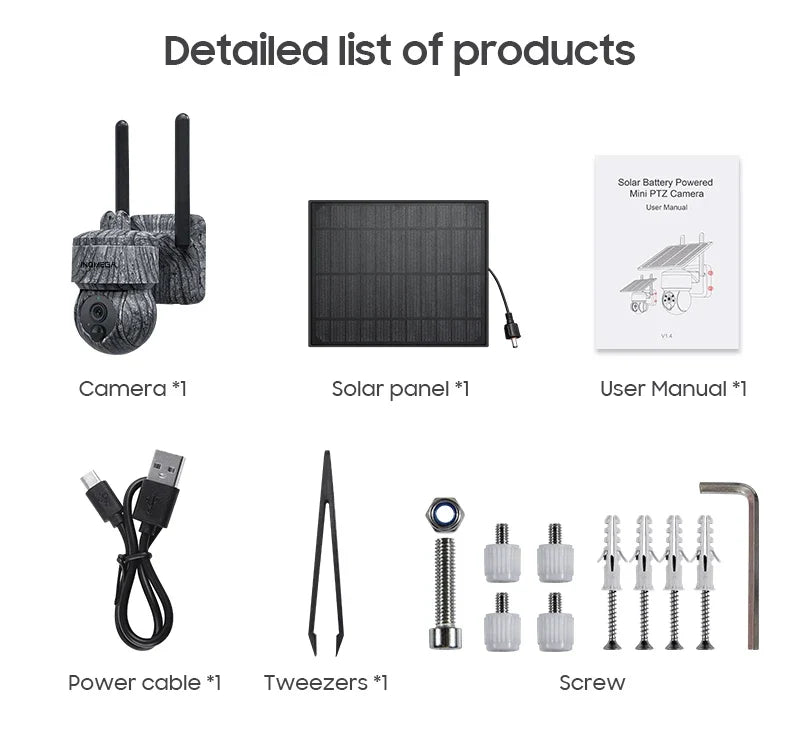INQMEGA Solar Powered PTZ Camera 5MP 4MP WiFi 4G CCTV With Two Way Audio - stepyours.com