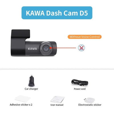 Kawa D5 2K Dash Cam For Car With WiFi App And Voice Control WDR DVR - stepyours.com