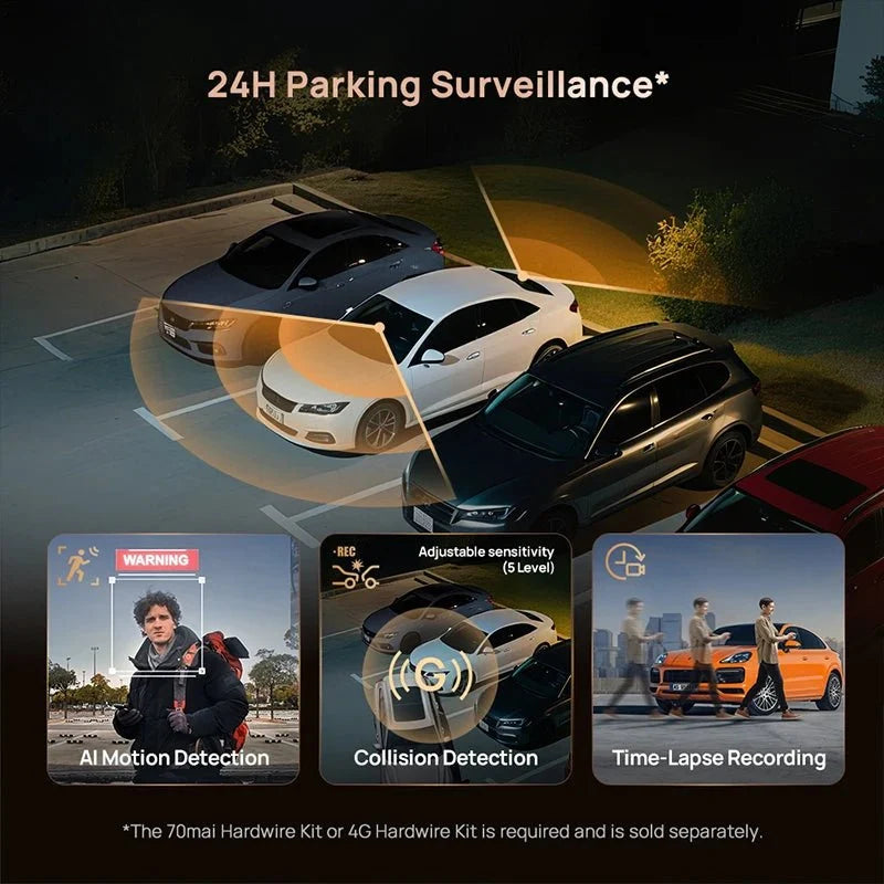 70mai Ultra HD 4K Dash Cam A810 A810S With Built In GPS ADAS 150 Degree FOV - stepyours.com