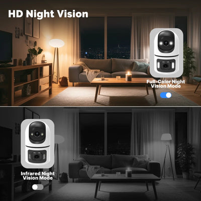 Moes Tuya WiFi Indoor Smart Camera 4MP Dual Lens Night Vision Two Way Audio - stepyours.com
