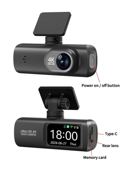Soam Dash Cam 4K Plus Dual Channel GPS WiFi Front 4K Rear 1080p - stepyours.com