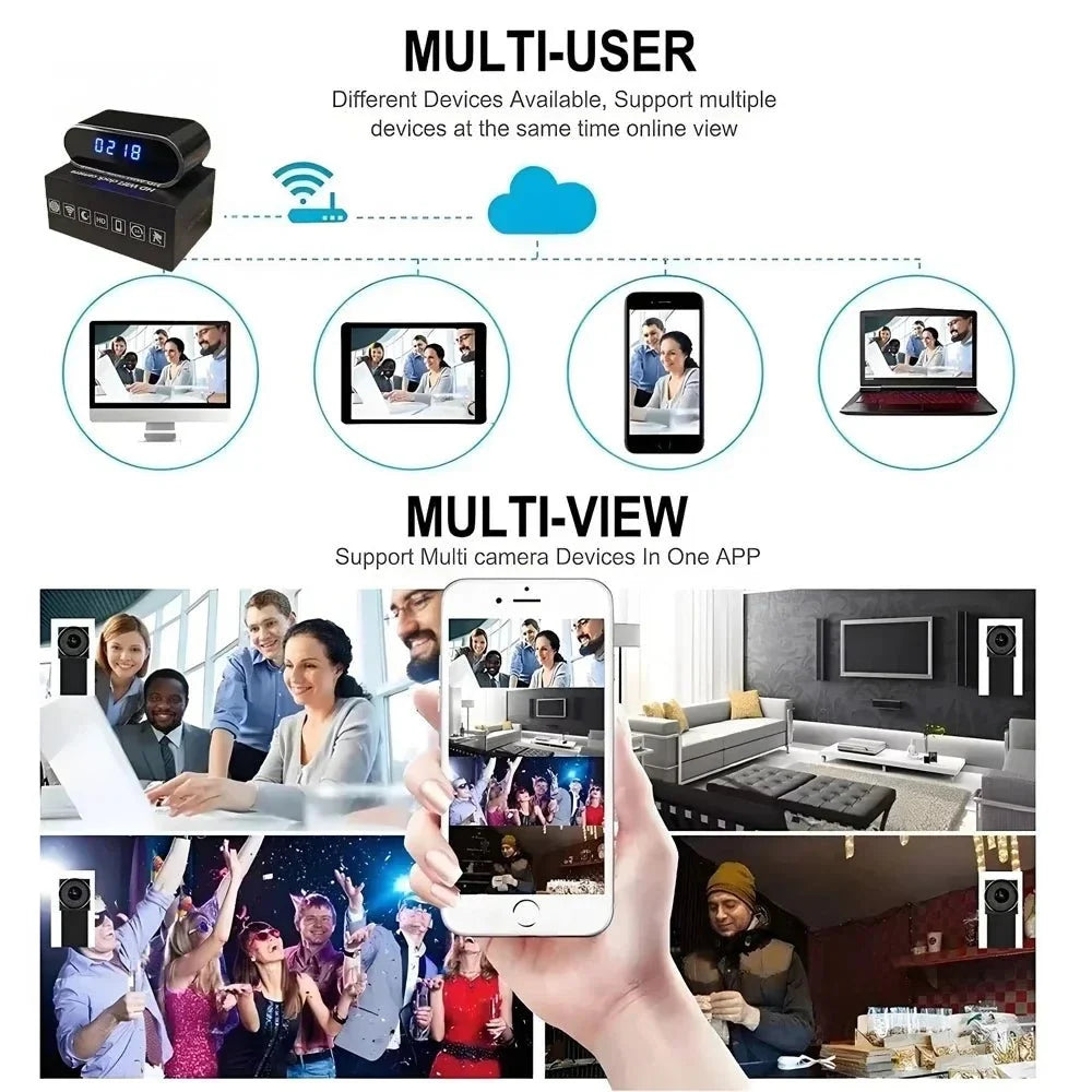 Full HD Mini WiFi Clock Camera With Remote Viewing - stepyours.com