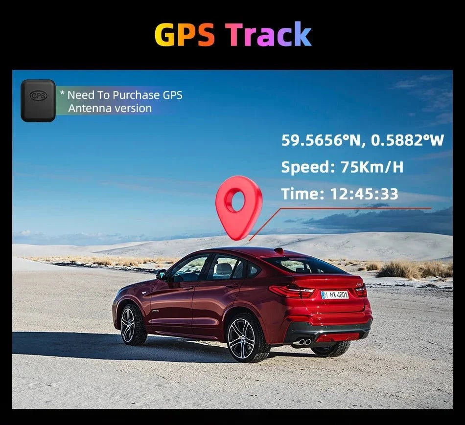 4K Dash Cam CarPlay Android Auto 350 Degree Rotating Lens GPS Bluetooth 7 Inch - stepyours.com