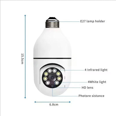 Gemodi 4G WiFi E27 Bulb Cam - AI Tracking 1080p Indoor Security - stepyours.com