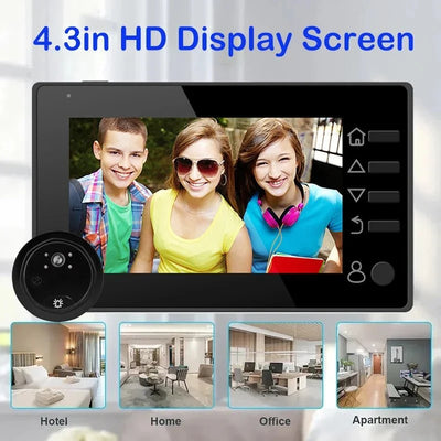 Smart Peephole Doorbell 3 Inch 1080P 140 Degree Camera - stepyours.com