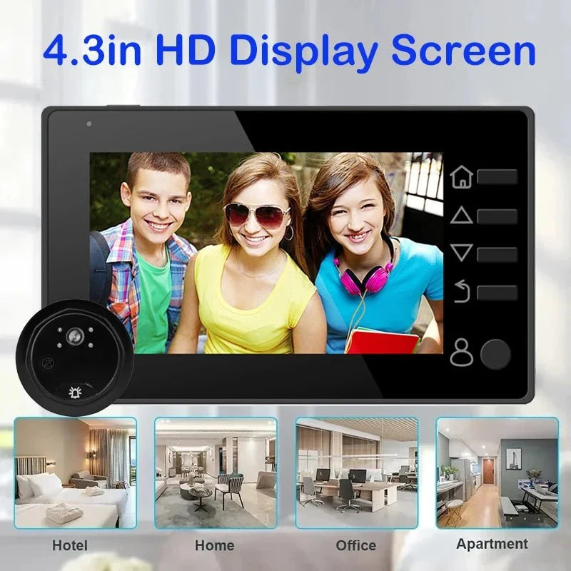Smart Peephole Doorbell 3 Inch 1080P 140 Degree Camera - stepyours.com
