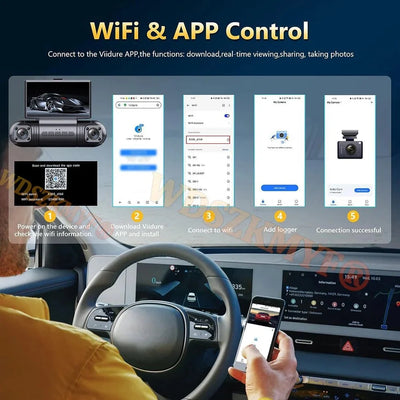 WiFi 4Channel 360 Degree Car Dashcam 2560x1440 24h Parking Monitor - stepyours.com