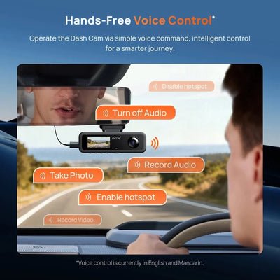 70mai T800E 4K 3 - Channel Dash Cam Front Rear GPS 24H Parking Voice Control - stepyours.com