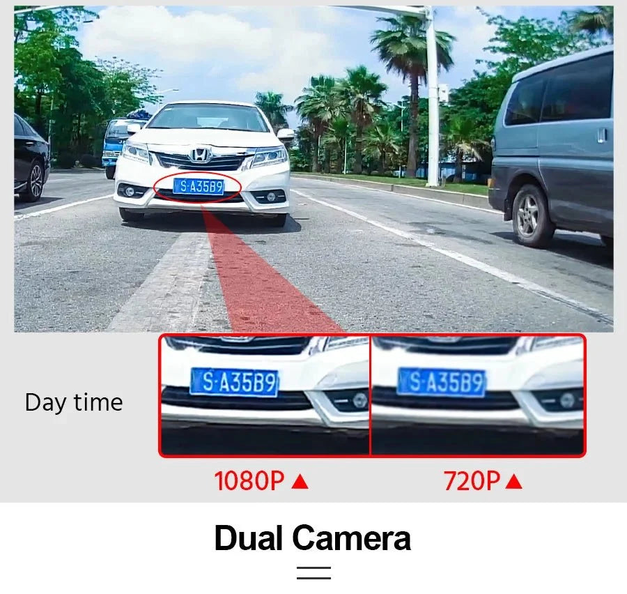 Acceo 10 Inch Car DVR Rearview Mirror Dual 1080P Touch Screen Night Vision - stepyours.com