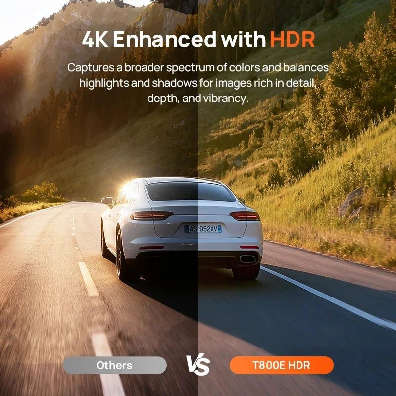 70mai T800E 4K 3 - Channel Dash Cam Front Rear GPS 24H Parking Voice Control - stepyours.com