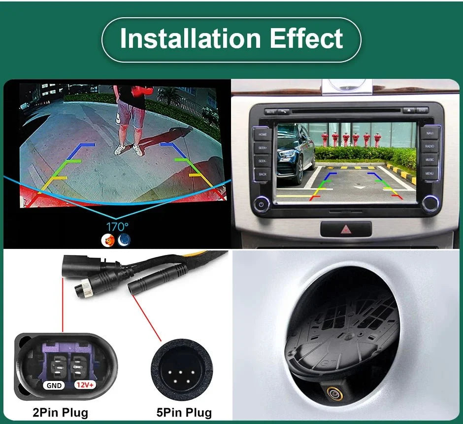 170 Degree AHD 1080P Flip Emblem Rear View Camera For VW Golf 6 7 8 - stepyours.com