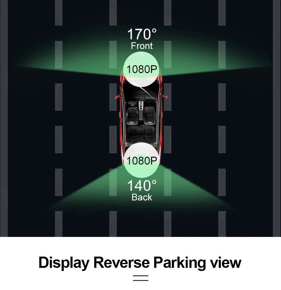 10 Inch Car DVR Touch Screen Dual 1080P Front And Rear Rearview Mirror Camera - stepyours.com
