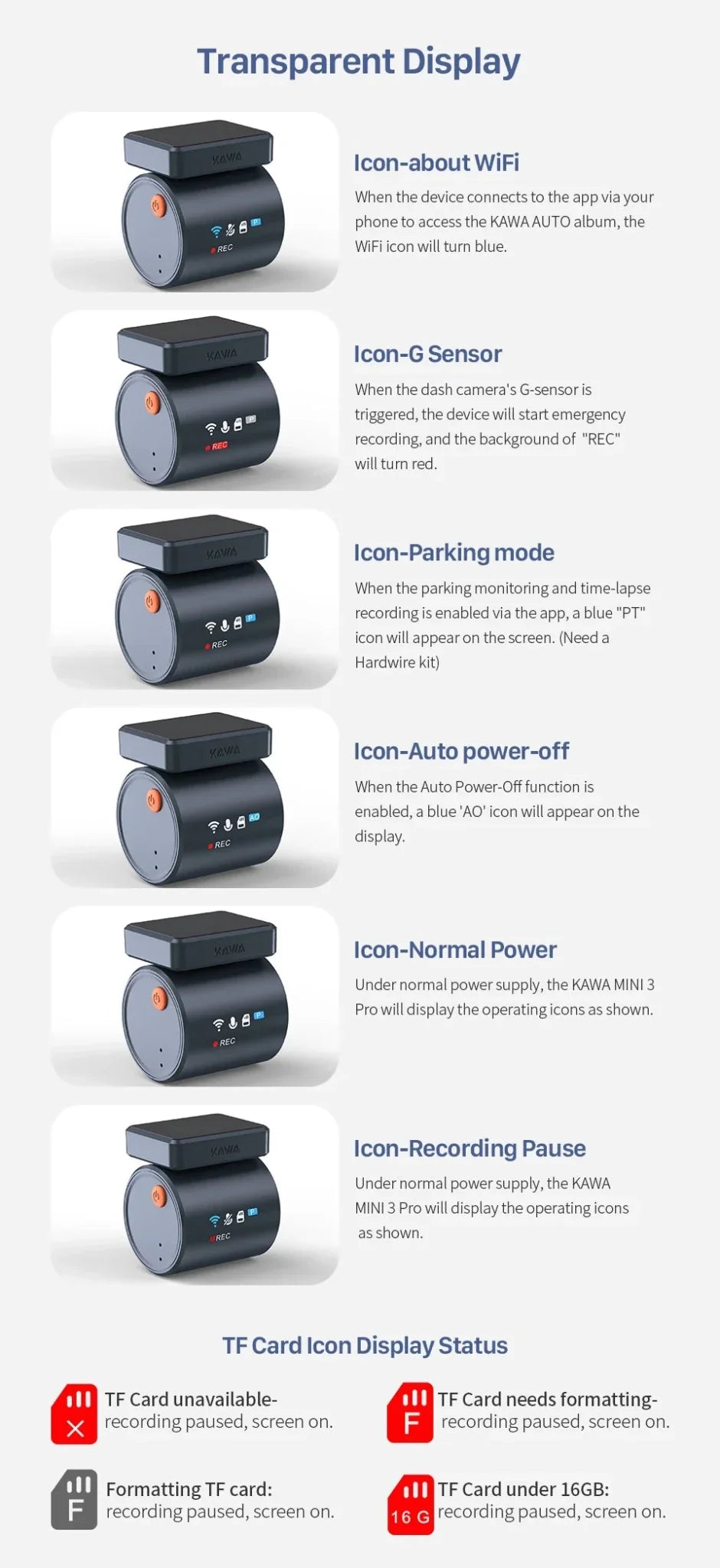 2K Kawa Mini 3 Pro Car Dash Cam With WiFi App Parking Mode And Voice Control - stepyours.com