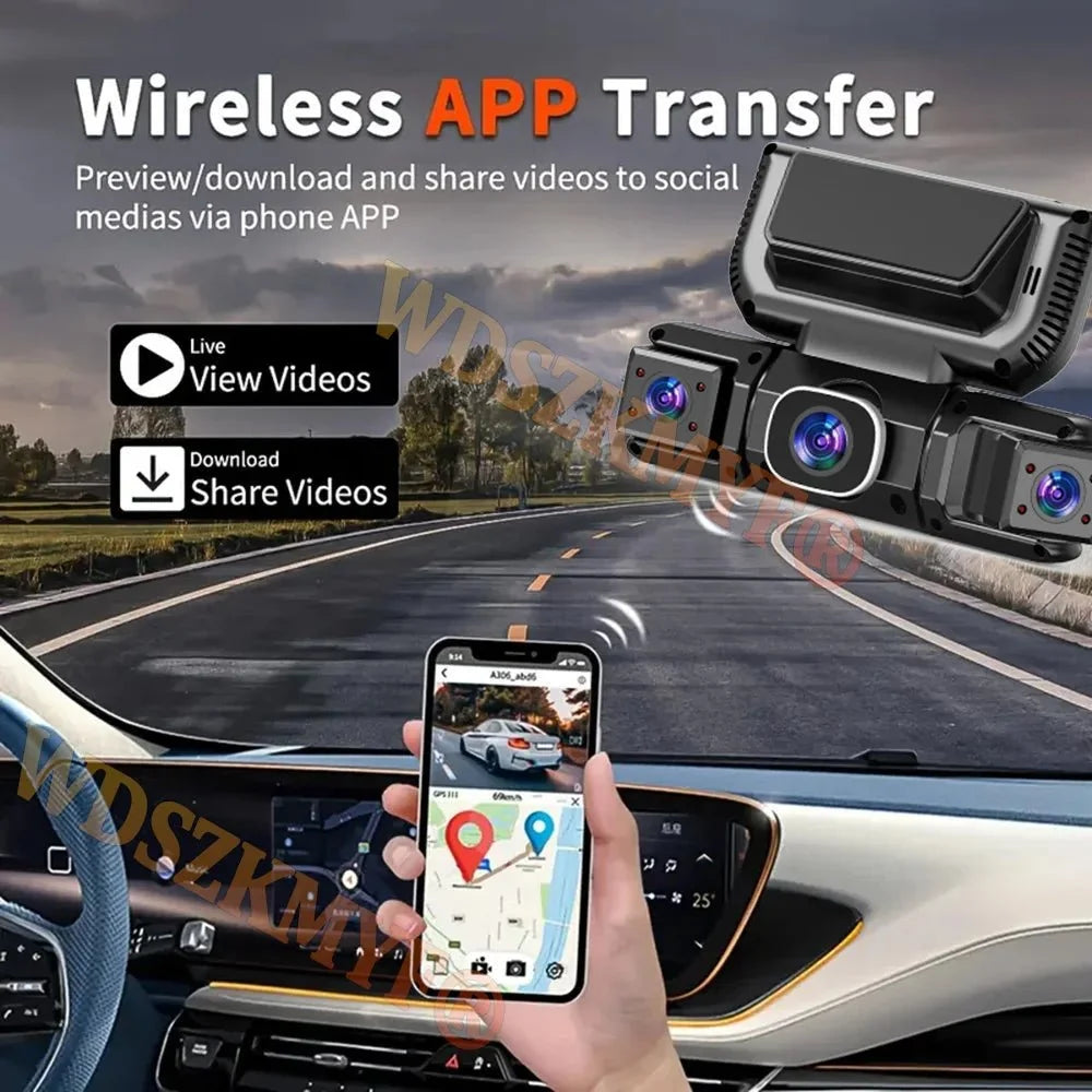 WiFi 4Channel 360 Degree Car Dashcam 2560x1440 24h Parking Monitor - stepyours.com