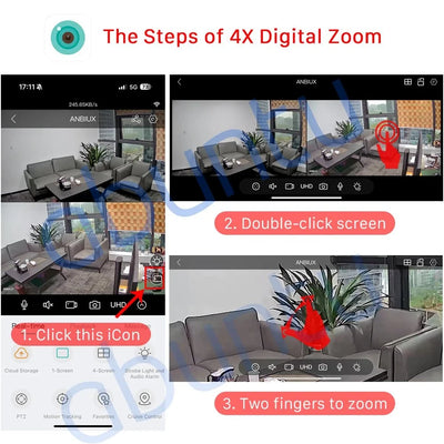 12MP 6K PTZ WiFi Camera with 8X Digital Zoom Outdoor Night Vision CCTV ICSEE - stepyours.com