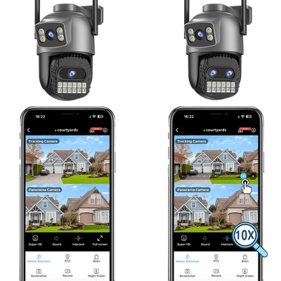 BESDER 15MP WiFi Outdoor Camera Dual Screen 10X Zoom PTZ Security IP Cam - stepyours.com